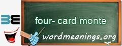 WordMeaning blackboard for four-card monte